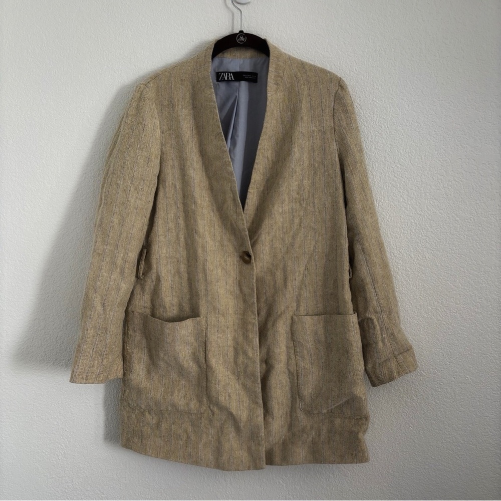 Zara Women's Beige Blazer Jacket Size S